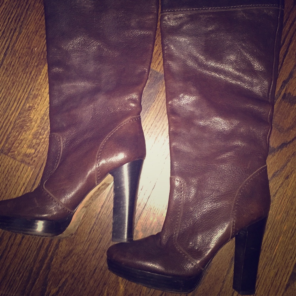 Brown leather Michael Kors boots
